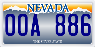 NV license plate 00A886