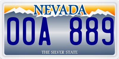 NV license plate 00A889