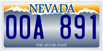 NV license plate 00A891