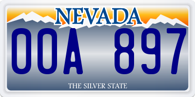 NV license plate 00A897