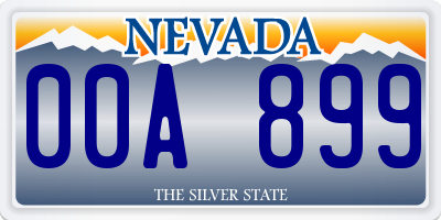 NV license plate 00A899