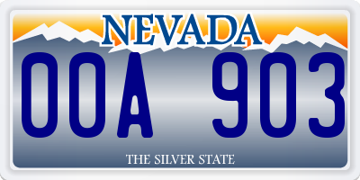 NV license plate 00A903