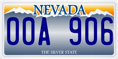 NV license plate 00A906