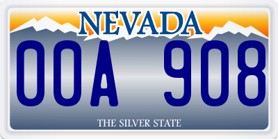 NV license plate 00A908