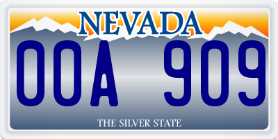 NV license plate 00A909