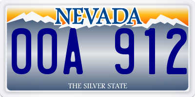 NV license plate 00A912