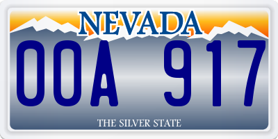 NV license plate 00A917