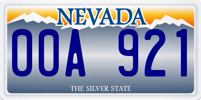 NV license plate 00A921