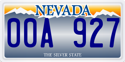 NV license plate 00A927