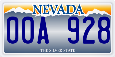 NV license plate 00A928