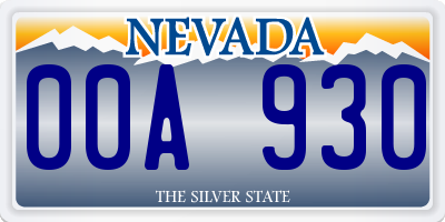 NV license plate 00A930