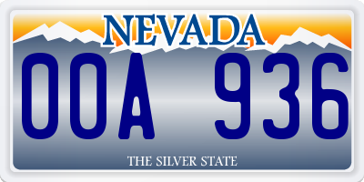 NV license plate 00A936