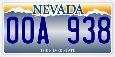 NV license plate 00A938