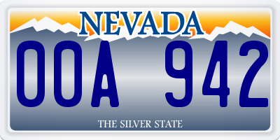 NV license plate 00A942