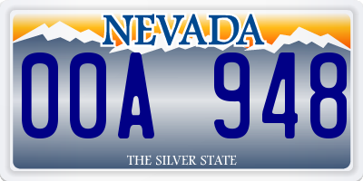 NV license plate 00A948