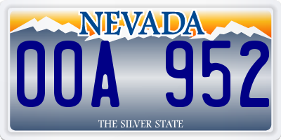 NV license plate 00A952