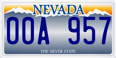 NV license plate 00A957