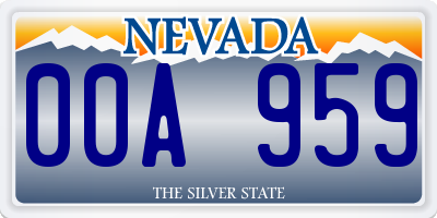 NV license plate 00A959