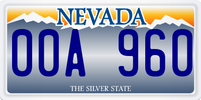NV license plate 00A960