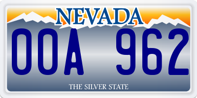 NV license plate 00A962