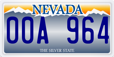 NV license plate 00A964