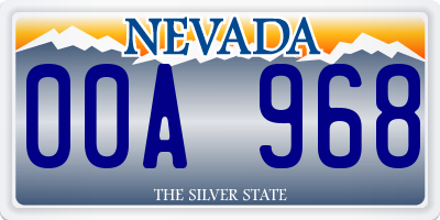 NV license plate 00A968