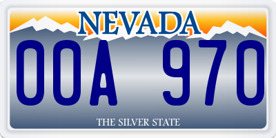 NV license plate 00A970