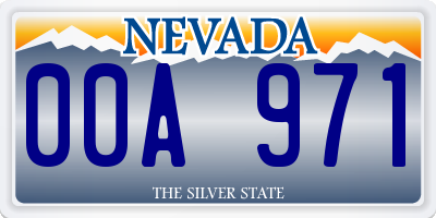 NV license plate 00A971