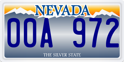 NV license plate 00A972