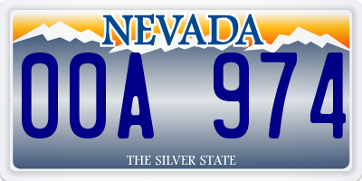 NV license plate 00A974