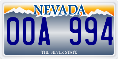 NV license plate 00A994