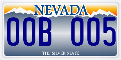 NV license plate 00B005
