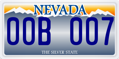 NV license plate 00B007