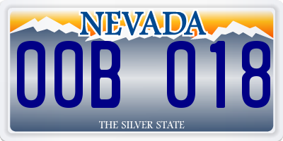 NV license plate 00B018