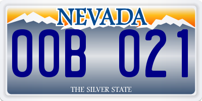 NV license plate 00B021