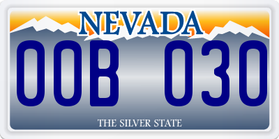NV license plate 00B030
