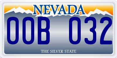 NV license plate 00B032