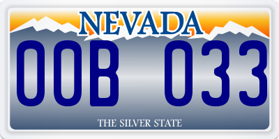 NV license plate 00B033