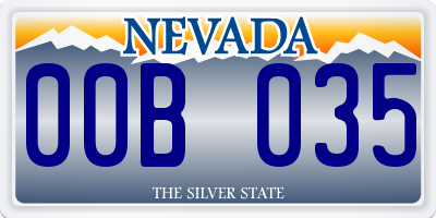 NV license plate 00B035