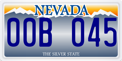 NV license plate 00B045