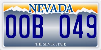 NV license plate 00B049