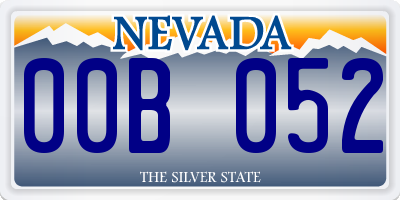 NV license plate 00B052