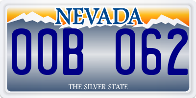 NV license plate 00B062