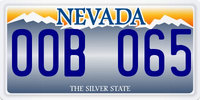 NV license plate 00B065