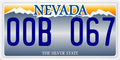 NV license plate 00B067