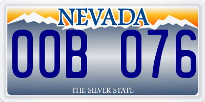 NV license plate 00B076