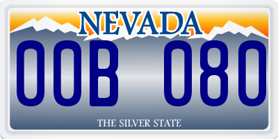 NV license plate 00B080