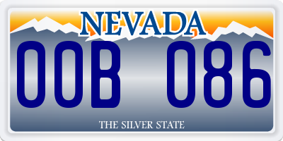 NV license plate 00B086