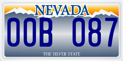 NV license plate 00B087