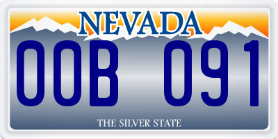 NV license plate 00B091